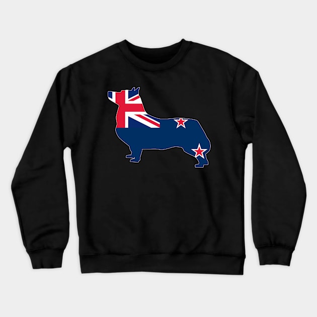 Swedish Vallhund New Zealand Flag Filled Crewneck Sweatshirt by DPattonPD